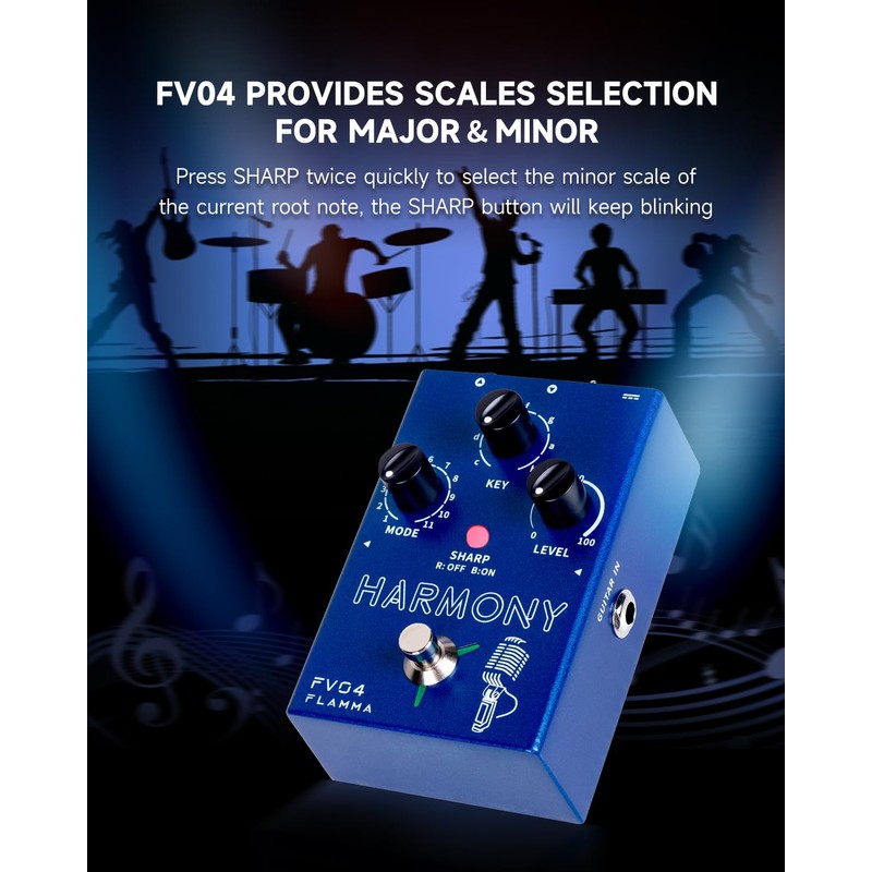 FLAMMA FV04 Vocal Harmony Pedal Vocal Effects Processor Stompbox Voice