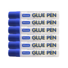 Bazic Products Glue Pens, 1.7 fl oz (5ml) per Pen, Ideal for Paper - Photos - Fabric - School Projects and More, Washable - Refillable (6-Pack)