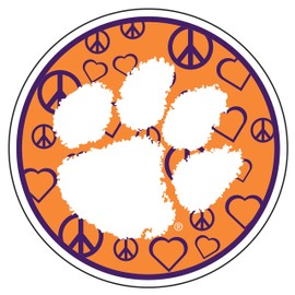 Craftique Clemson Tigers Decal (Purple Hearts (4 in), 4 in)