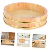 VICASKY Traditional Wooden Sushi Rice Mixing Tub Wooden Rice Bucket