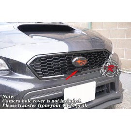 BaysonR Fits 18-21 Subaru WRX STi JDM-Style Badgeless Front Grille (ABS Gloss Black)