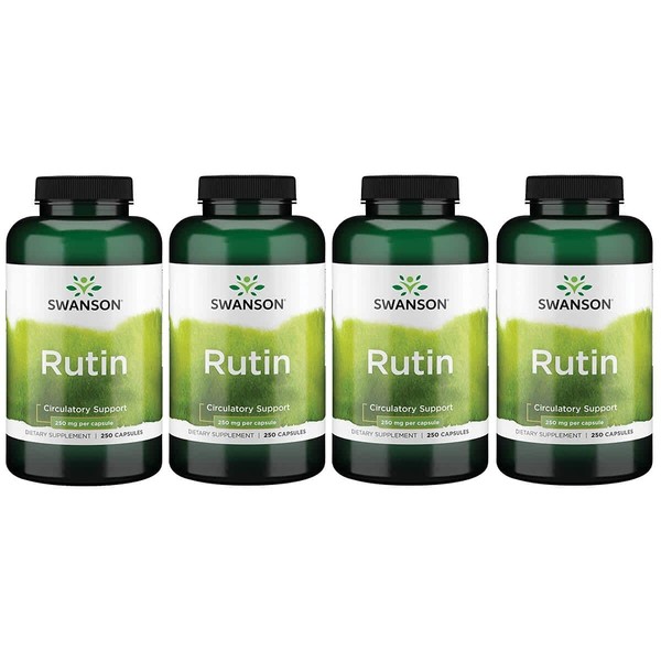 Swanson Rutin Natural Bioflavonoid 250 mg 250 Caps 4 Pack