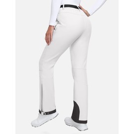 Heathyoga Women's Winter Snow Pants, White, Small, Modern, Waterproof, Fleece Lined, 3 Pockets, Mid Rise, Ankle Length, Skinny Fit, Adult, Snow Skiing, Snowboarding, Mountaineering