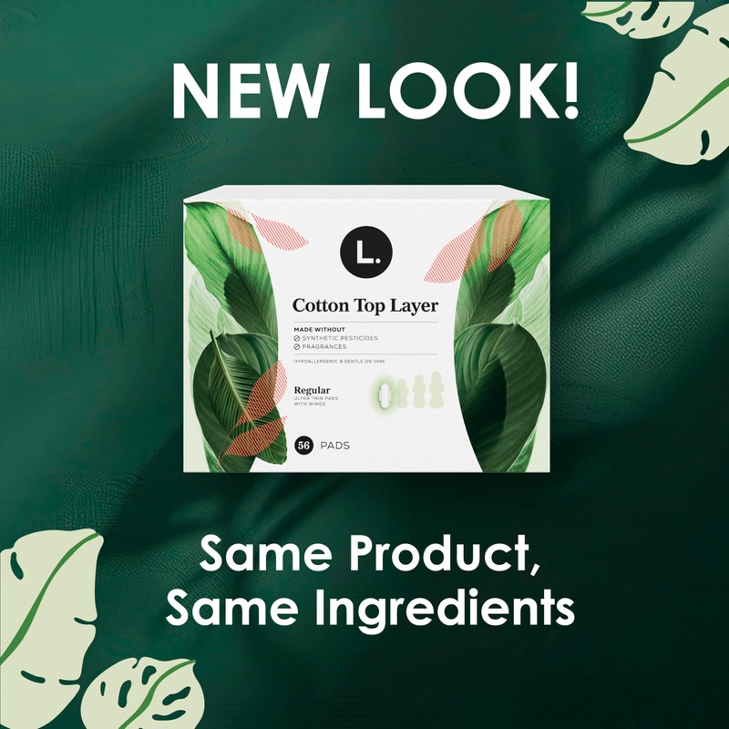 L. Ultra Thin Pads for Women, Overnight Absorbency, Organic Cotton