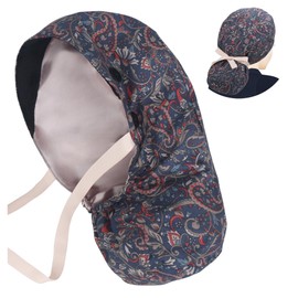 ABAMERICA Scrub Caps for Women Surgical Caps Nurse Hat Functional Ponytail Holder for Long Hair Single or Satin-Lined, A- 73 Satin Lined Gardon, 1