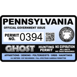 Pennsylvania Ghost Hunting Permit 2.4" x 4" Sticker