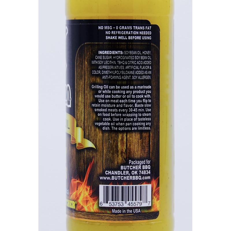 Butcher BBQ Grilling Oil Honey Flavor