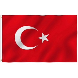 Turkey Flag 90 x 150 cm - Weatherproof Polyester Flag with Metal Eyelets Suitable for Flagpole