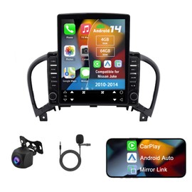 Slakerbe Android 14 Double Din Car Radio Compatible with Nissan Juke 2010 2011 2012 2013 2014, 4G+64G 9.7" Touch Screen Car Stereo with Wireless Carplay Android Auto GPS WiFi Mic Backup Camera
