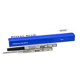 Montblanc 124492 (128213) Ballpoint Pen Refill, F, Fine Point, 2 Pieces, Royal Blue