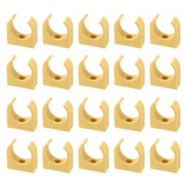 QUARKZMAN Pack of 100 U-shaped pipe clamps, PPR pipe clamps, clips, U-shaped pipe clamp, suitable for 25 mm/0.98 inch OD water pipes and hoses, yellow