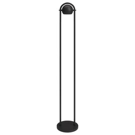 HomeRoots 64" Black Column Floor Lamp with Black Globe Shade