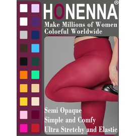 HONENNA Queen Plus Size Tights, 20+ Colors Women's Curves Semi Opaque Stockings Nylons Pantyhose 1X 2X 3X 4X 5X 6X, 1-6 Pairs (1 Pair-Burgundy 3X-4X)