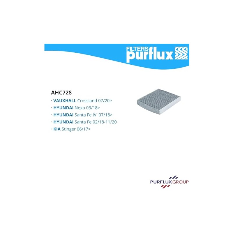 PURFLUX AHC728 Innenraumfilter Pollenfilter Aktivkohle
