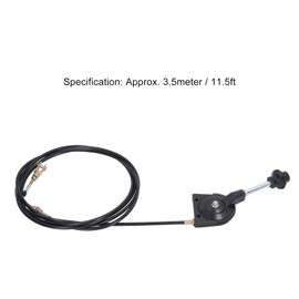 Moofey 3.5m Throttle Cable, Excavator Manual Throttle Cable Kit Replacement, Stainless Steel Joint PU Tube Excavator Controller Accessories