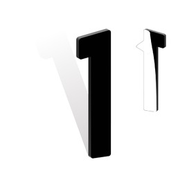 SpNo1-MS 3 Inch Self Adhesive House Numbers, Acrylic Modern House Address Numbers and Letters, Black Adhesive Mailbox Numbers Door Numbers for House Office Hotel Apartments Outside (1)