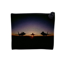 Canvas Bag - Airplane Aviation Airport Military Passion Middle Letter - Canvas Cosmetic Bag - Toiletry Bag - Purse, Military., Cosmetic bag