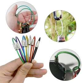 yuntop 21-Pack Stainless Steel Wire Key Loops - Heavy Duty Key Rings with 2MM Thick Wire for Hiking, Luggage Tags & ID Tag Keepers (6 Inches)