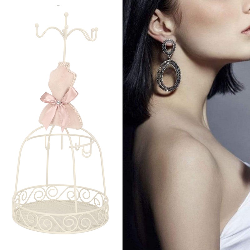 Mannequin Dress Jewelry Display Stand Earrings Necklace Storing Multifunctional Display