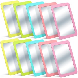 Dandat 10 Pcs Small Mirrors for Kids Toddler Mirror Child Safe Shatter Proof 6 x 4 Inch Unbreakable Classroom Mirror for Craft Bulk Round Corners Square in Preschool Bathroom(Fresh Colors)
