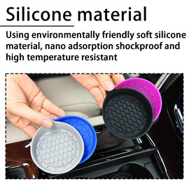 zipelo 2 Pack Cup Holder Coaster, 3.1" Silicone Insulation Drink Mat, Waterproof Non-Slip Sift-Proof Spill Holder, Universal Vehicle Interior Accessories Compatible with Most Cars and Trucks (Green)