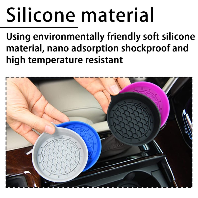 zipelo 2 Pack Cup Holder Coaster, 3.1" Silicone Insulation Drink