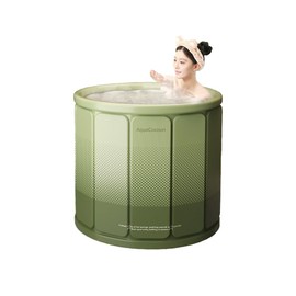 jessie Portable Foldable Bathtub for Adults PVC SPA Soaking Standing Bath Tub for Shower Stall, Freestanding Non-Inflatable Hot Ice Bath Tub with Thickened Thermal Foam to Keep Temperature