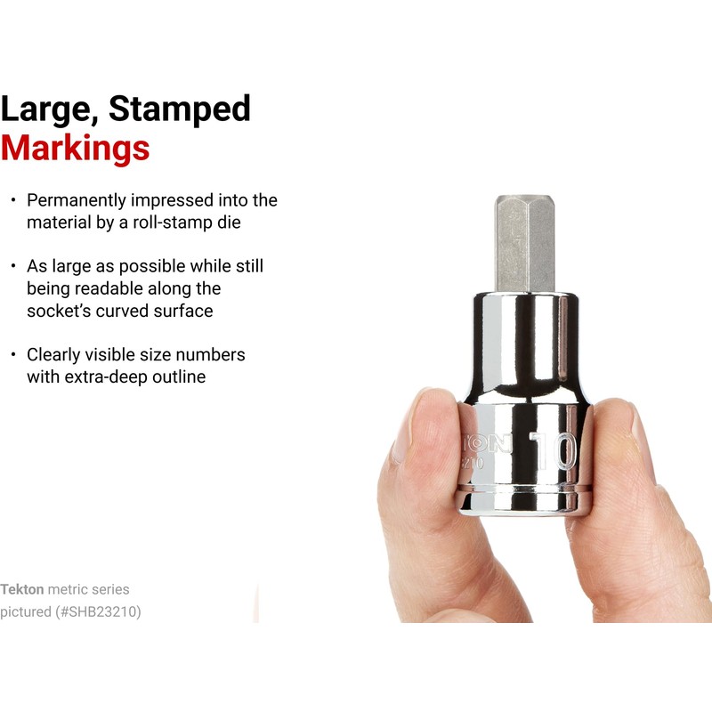 TEKTON 1/2 Inch Drive x 10 mm Hex Bit Socket