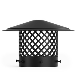 Hahaemall 6 Inch Chimney Cap Round Chimney Cover, Fireplace Chimney Caps for Outside, Chimney Rain Caps, Roof Vent Cap, All Weather, Easy to Install, Black