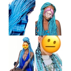 Braiding Hair Extension Jumbo Ombre Colorful for Crochet Braiding 3 Packs (High temperature, Synthetic Fiber, 24 inches)（Baby blue)