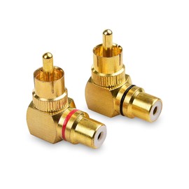 Cable Matters 2-Pack Right Angle RCA Adapter, 90 Degree RCA Adapter