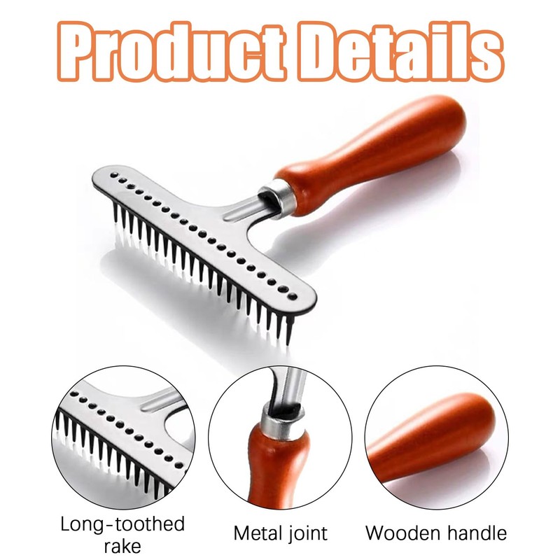 Carpet Pile Brush, Dual-Use Carpet Rake and Pet Undercoat Rake