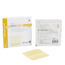 Medihoney Hydrogel Dressing 4.3"x4.3" Non-Adhesive, 1 Sheet Exp 12/2025