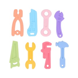 8Pcs Silicone Baby Teether Toys Soothe Babies Sore Gums Soft Flexible Baby Chew Toys for Baby Toddler