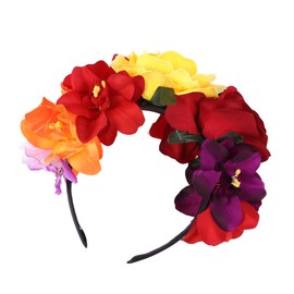 FOMIYES Flower Girl Crown Bohemia Headband Wide Floral Headdress for Beach Party Vacation Photo