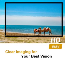 Docooler 84'' Portable Projector Screen HD 16:9 White 84 Inch Foldable Diagonal Projection Screen Home Theater for Wall Projection Indoors Outdoors