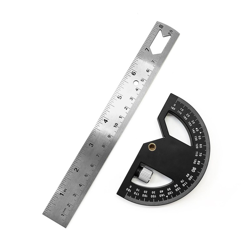 WEITARI Protractor Angle Finder 8-Inch Woodworking Ruler, Adjustable Stainless Steel