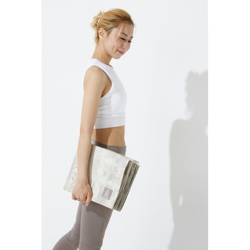 (Style Boat Market) aya Collaboration Folding Recovery Yoga Mat, Beige,
