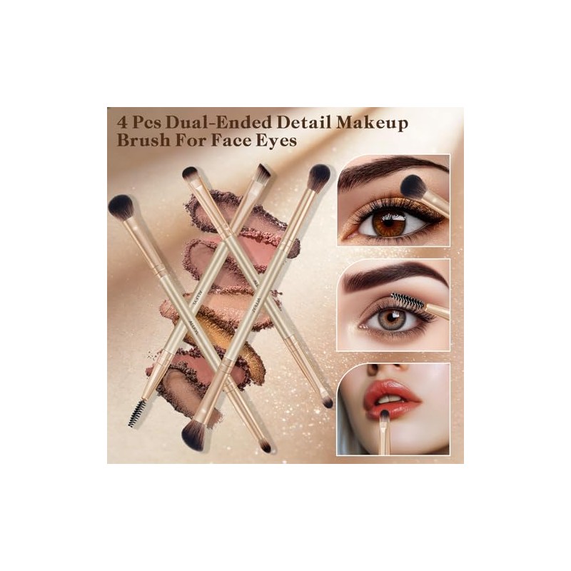Set de Brochas de Maquillaje 6 Piezas Doble Punta, 12