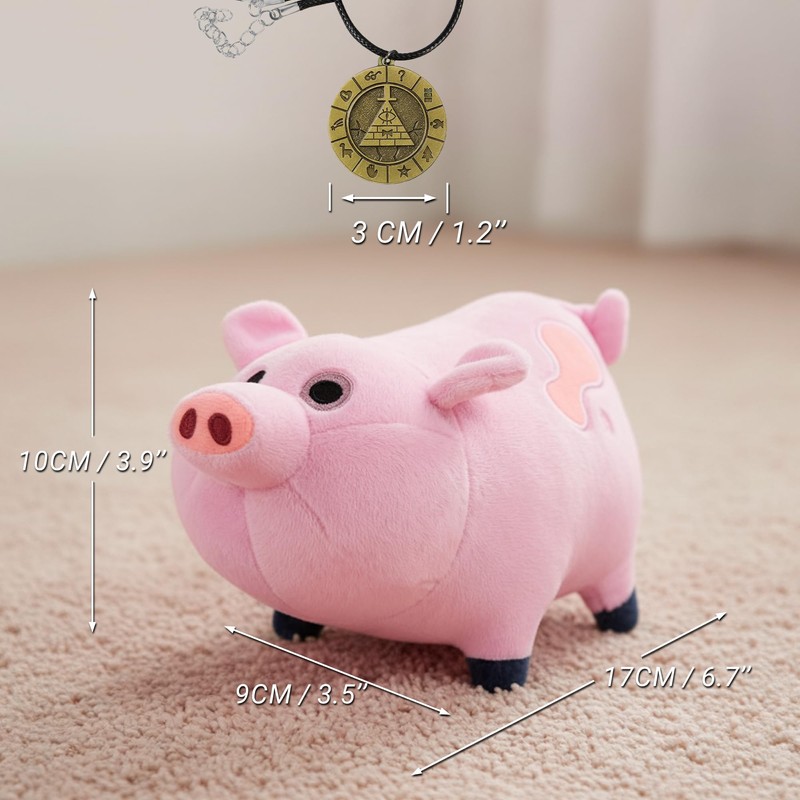 VIYRDOK Waddles Plush Gravity Pink Pig with Pendant, Cute Merch
