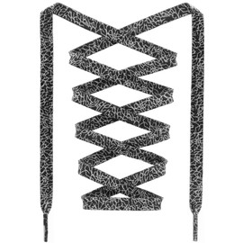 DANHUA Thin Flat Black Crack Print Shoelaces 47Inch Shoe Laces Shoestring 2 Pair