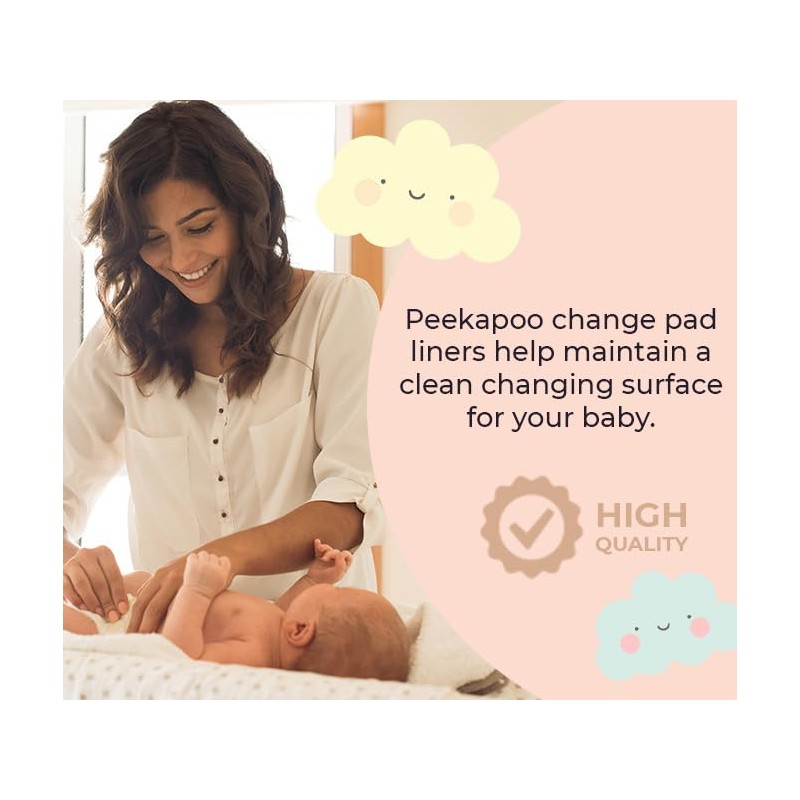 Peekapoo Mini - 100 Pack Disposable Changing Pads for Baby