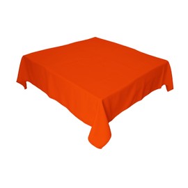 LA Linen - Mantel Cuadrado de Popelina de poliéster, 132 x 132 cm, Color Naranja