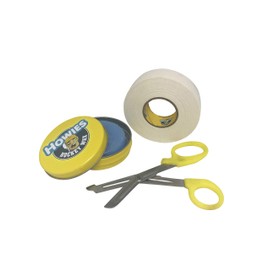 Howies Hockey Tape Bundle with Scissor and Wax for Ice Hockey Bundle Includes One Roll of White Tape, One Scissor, and One Tin of Wax