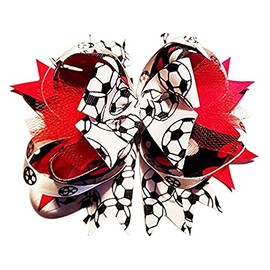 Soccer Hair Bow 5" Size