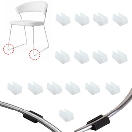 Zaky 15 pcs Plastic Chair Foot Floor Glides Tubing Caps Cover Protector 6mm White Furniture Foot Rectangle Shaped Non-Slip Chair Leg Tip Protectors