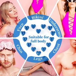 Chulan Hard Wax Beads, 1000g Heart Wax Beans for Sensitive Skin, Hypoallergenic Waxing Beads for Coarse Hair Removal, Body, Brazilian, Bikini, Legs, Armpits Women Home Blue