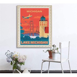 Jigsaw Puzzles 1000 Pieces for Adults -Michigan Lake and a Lighthouse Premium Wooden Perfect Interlocking Clear Printing