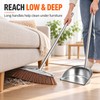 Stainless Steel Broom & Dustpan Set with Long Handles, Round