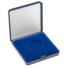 LINDNER Das Original Coin Case with Blue Velour Insert for Coins / Coin Capsules up to Outer Diameter 30 mm